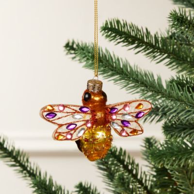 Glass Bee Ornament - Exclusive