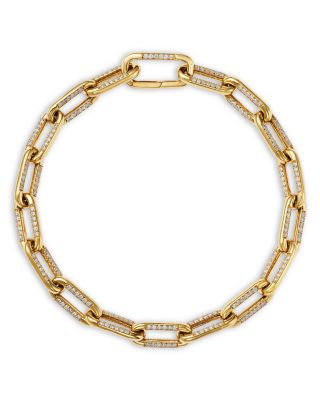 Diamond Open Link Bracelet in 14K Yellow Gold, 2.0 tcw