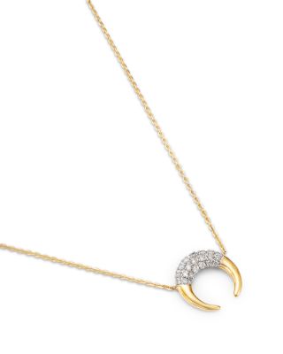 Pendant Necklace in 14K Yellow Gold, 0.10 tcw