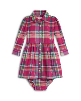 Girls' Plaid Cotton Twill Shirtdress & Bloomer - Baby