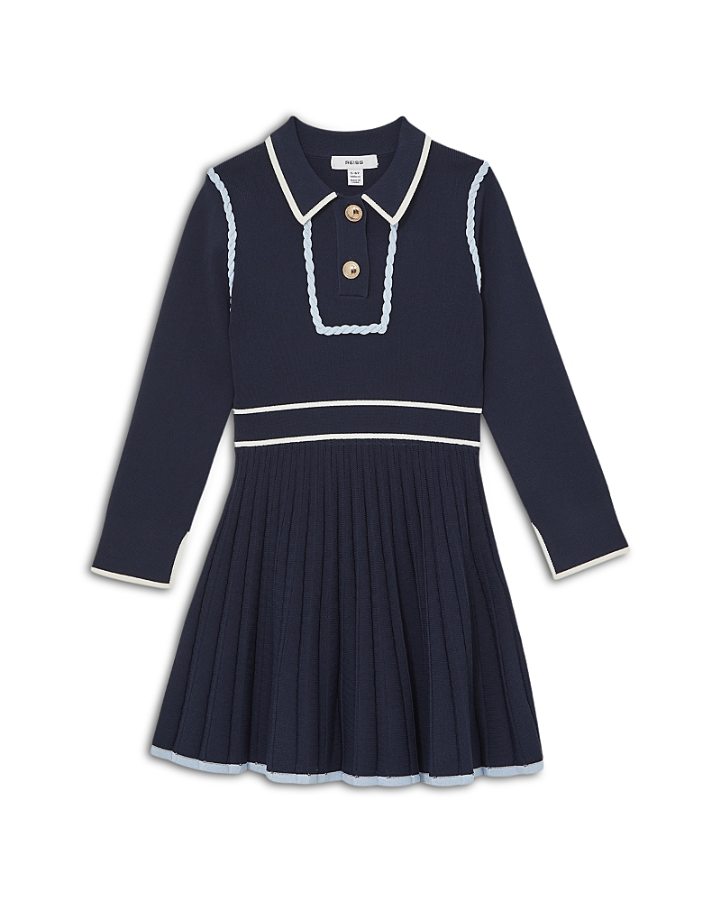 Reiss Girls' Freya Piped Knitted Dress - Little Kid, Big Kid In Black