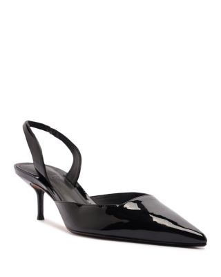 Women&#39;s Paola Mid Patent Leather Slingback Pumps