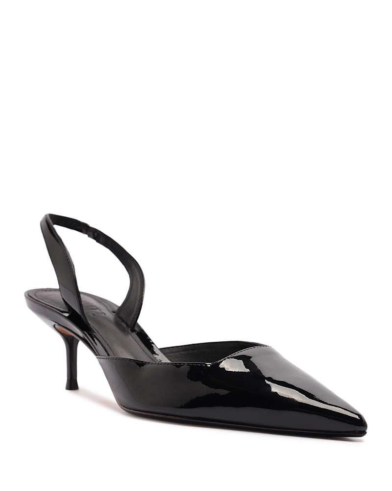 Schutz Paola Patent Leather Slingback Mid Pumps In Black