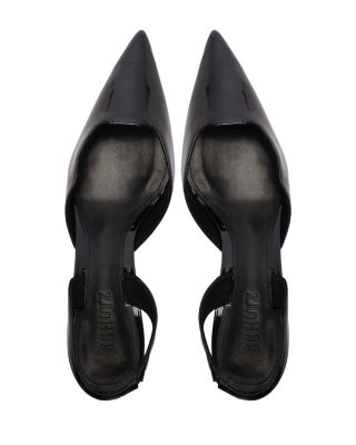 Women&#39;s Paola Mid Patent Leather Slingback Pumps