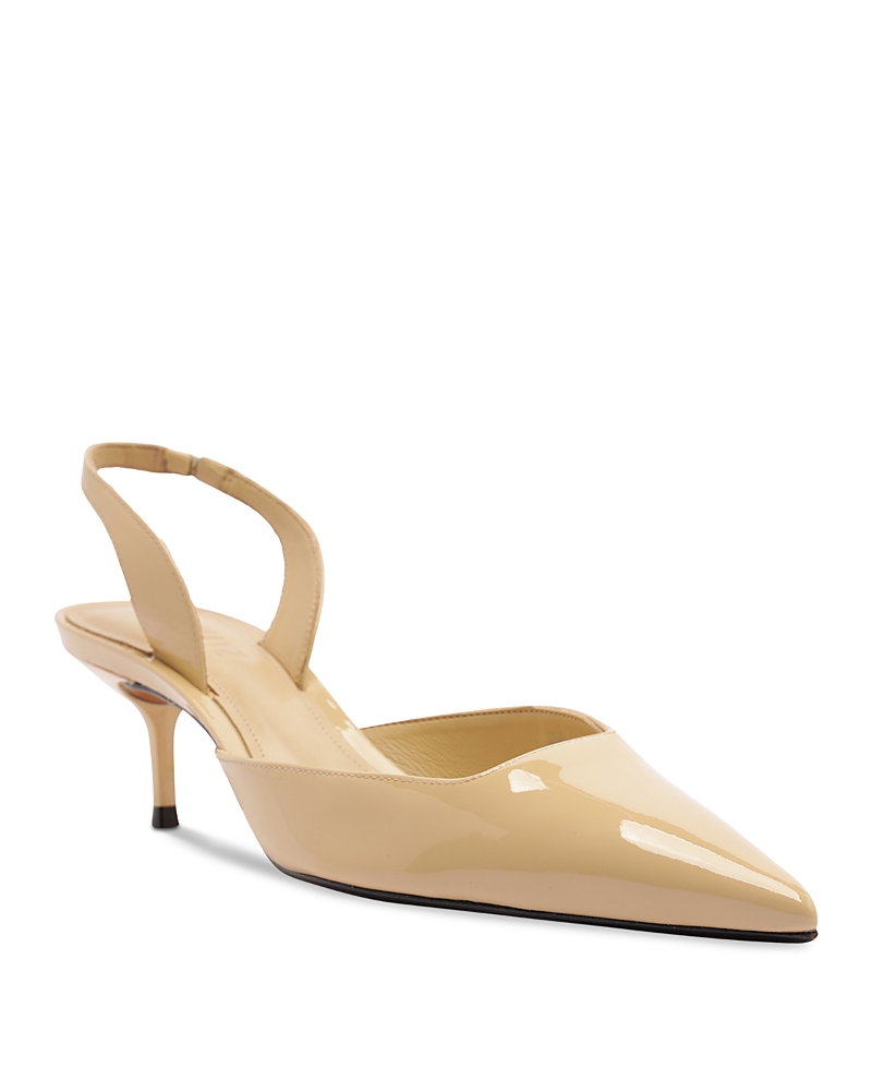 Schutz Paola Mid Slingback Pointed Toe Pump In Neutral
