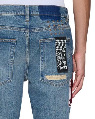 Van Winkle Rodeo Patched Skinny Fit Jeans in Denim