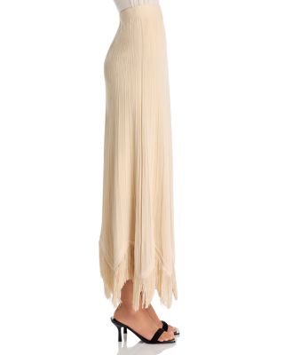x Lani Lynn Fringe Hem Ribbed Knit Maxi Skirt
