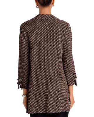 Jacquard Knit Three Quarter Sleeve Jacket