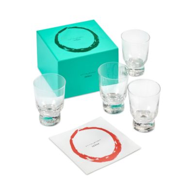 Glass Stripe Feast Sandblasted Glasses, Set of 4