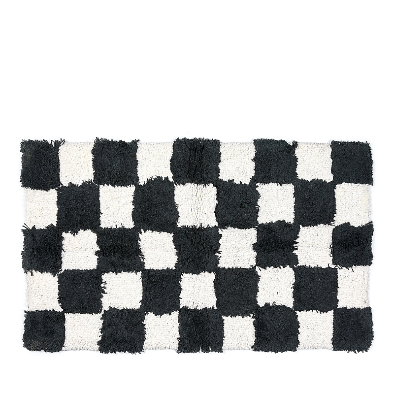 Mackenzie-childs Mackenzie Childs Checkerboard Black Bath Rug In Black