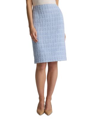 St. John - Textured Plaid Skirt