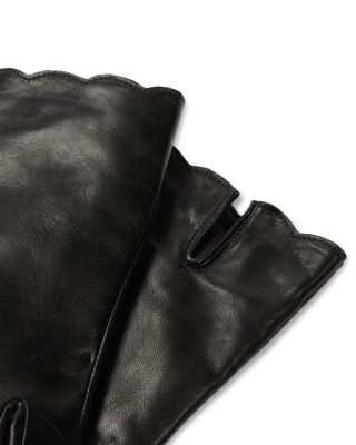 Scalloped Nappa Leather Gloves
