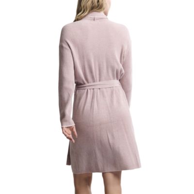 Contrast Scallop Ribbed Robe