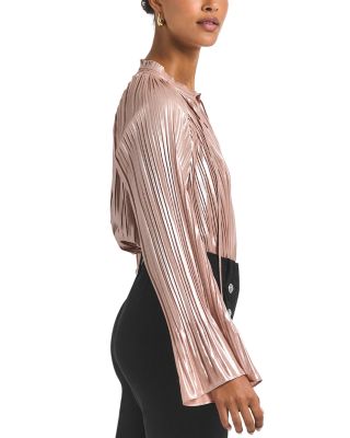 Claira Pleated Metallic Top