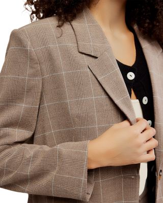 Paper Cut Pinstripe One Button Blazer