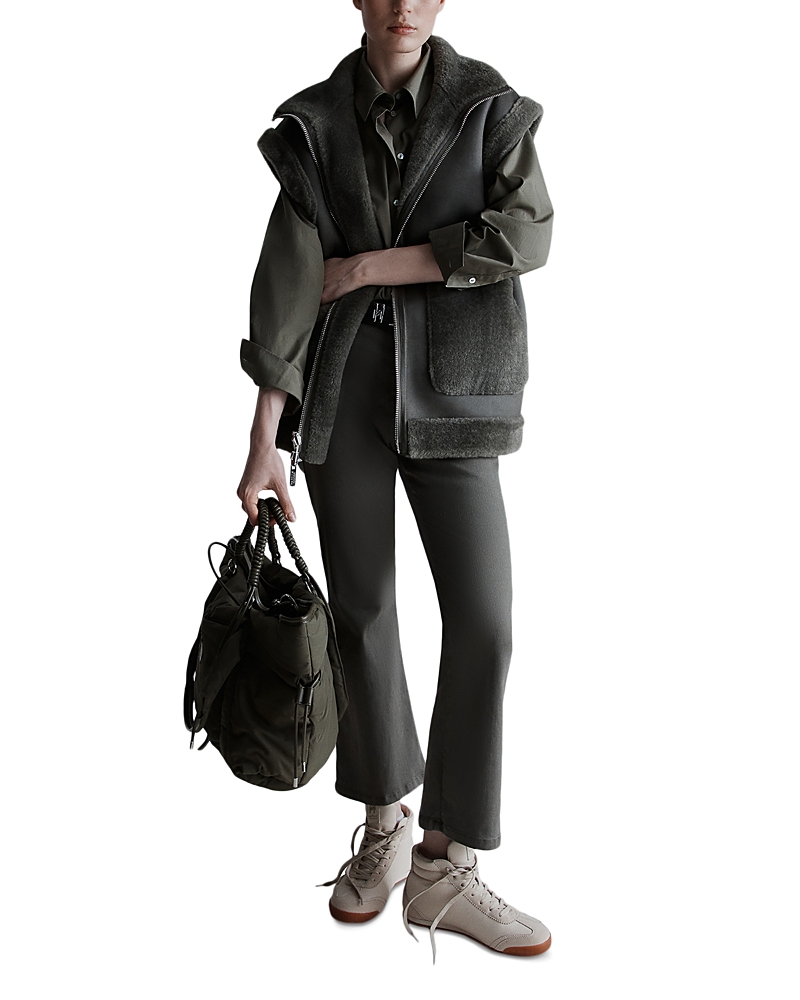 Marella Naval Faux Fur Vest In Green