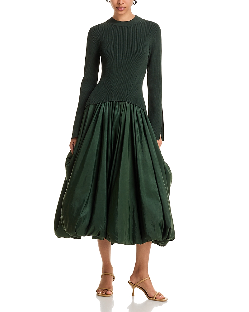 Simkhai Kenlie Balloon Skirt Dress In Green