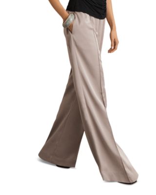 Petite Elsie Satin Wide Leg Trousers