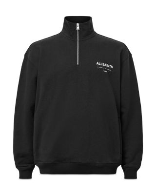 Underground Cotton Logo Print Oversized Fit Half Zip Sweatshirt