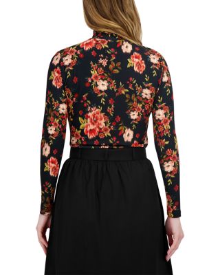 Printed Mock Neck Top 