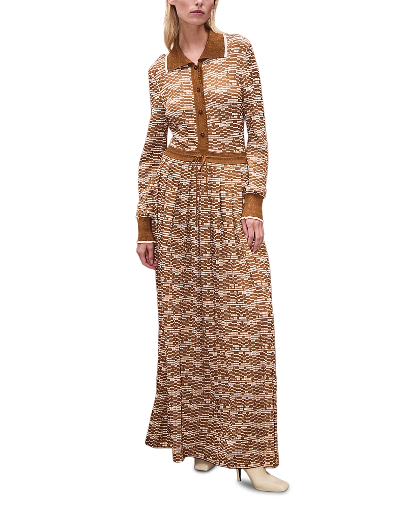 Alemais Stephanie Knit Shirt Dress In Brown