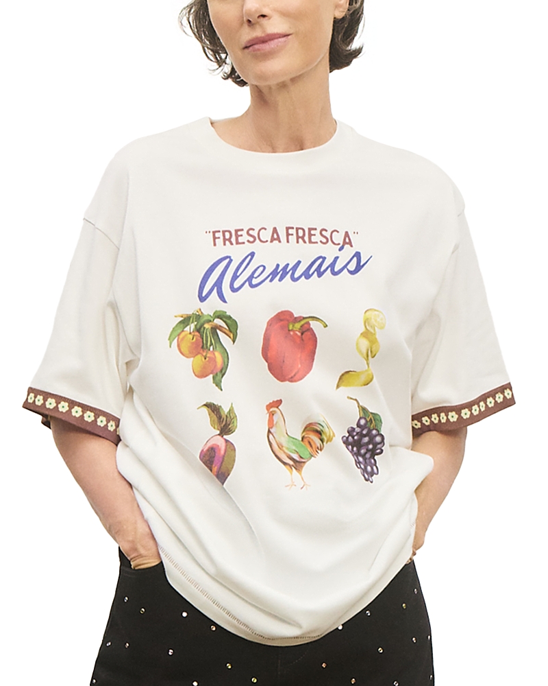 Alemais Mercado Fresca Graphic Tee In Yellow