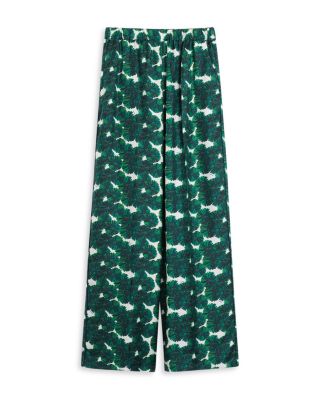 Silk Printed Wide Leg Pants