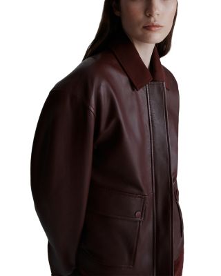 Doga Bordeaux Leather Jacket