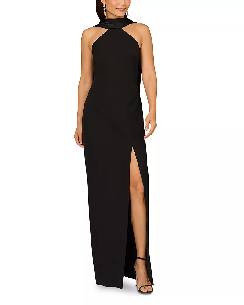 Aidan Mattox Scarf Column Dress