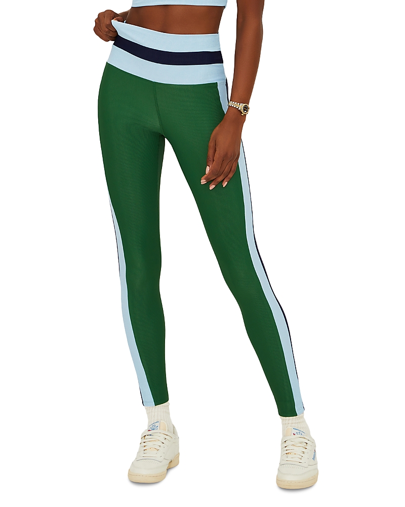 Beach Riot Mariella Colorblock Rib Leggings In Green