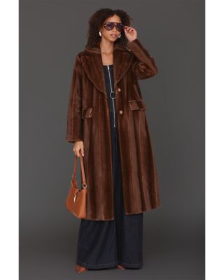 Faux Mink Fur Maxi Coat