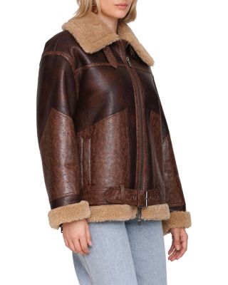 Faux Fur Trim Moto Jacket