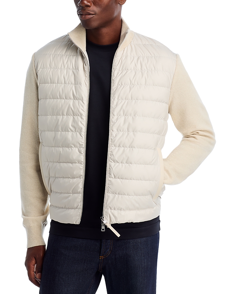 Moncler Bi-material Jacket In White