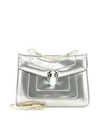 Pre-Owned Bvlgari - Small Serpenti Forever Square Shoulder Bag Metallic Leather