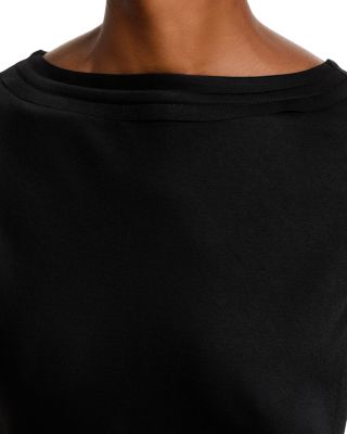 Crepe Back Satin Asymmetrical Gown