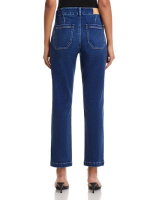 Mayslie Mid Rise Straight Ankle Jeans in Dresden
