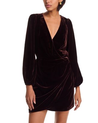 Paige Lawry Faux Wrap Mini Dress - Aubergine