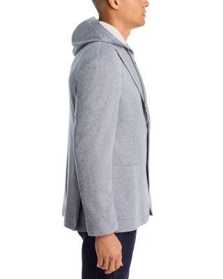 Double Face Jersey Removable Hood Slim Fit Sport Coat