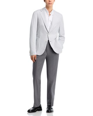 Hanry Houndstooth Jersey Slim Fit Unstructured Sport Coat