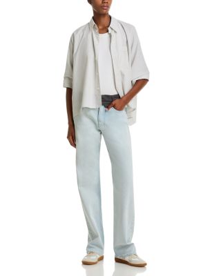 High Rise Straight Jeans in Light Blue