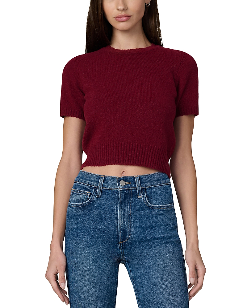 Joe's Jeans The Steph Shrunken Short-sleeve Sweater In Burgundy