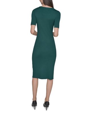 Button Trim Sweater Dress