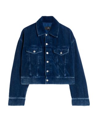 Oli Oversized Fit Cropped Corduroy Trucker Jacket in Oxnard