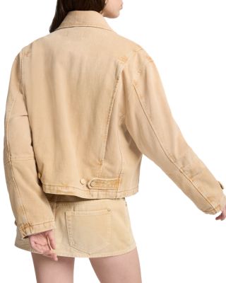 Denim Workwear Cropped Jacket in Sandune  