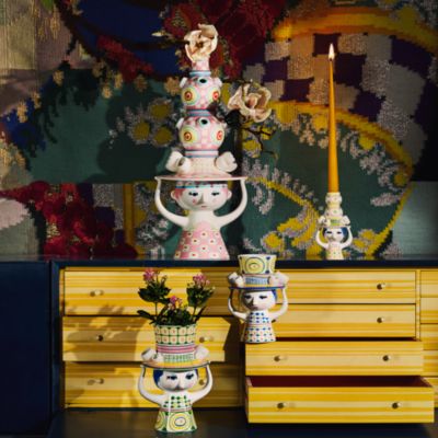 Lady with Hat Vase, 19.7&amp;quot; Pink