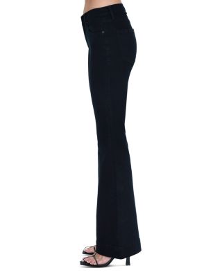 Kinsley Mid Rise Ultra Flare Leg Jeans in Noir
