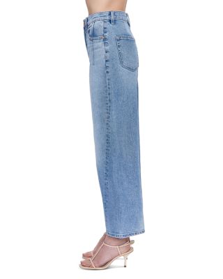 Kyra Ankle High Rise Bowed Leg Jeans in Terrace