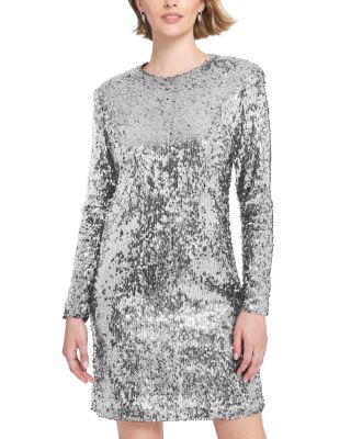 Long Sleeve Sequin Shift Dress