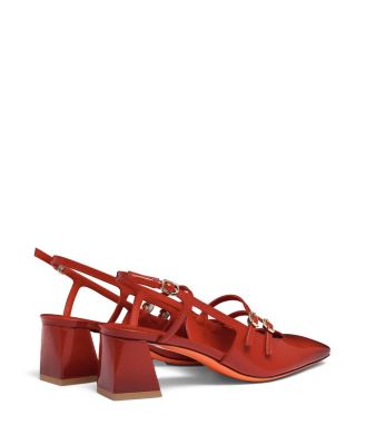 Women's Patent Leather Mid-Heel Slingback