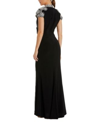 High Neck Embellished Column Gown